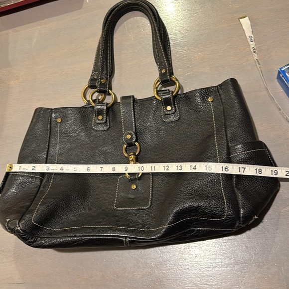 Claudia Firenze Italian Pebble Leather Handbag Authentic - Black - Made in Italy - Picture 11 of 12